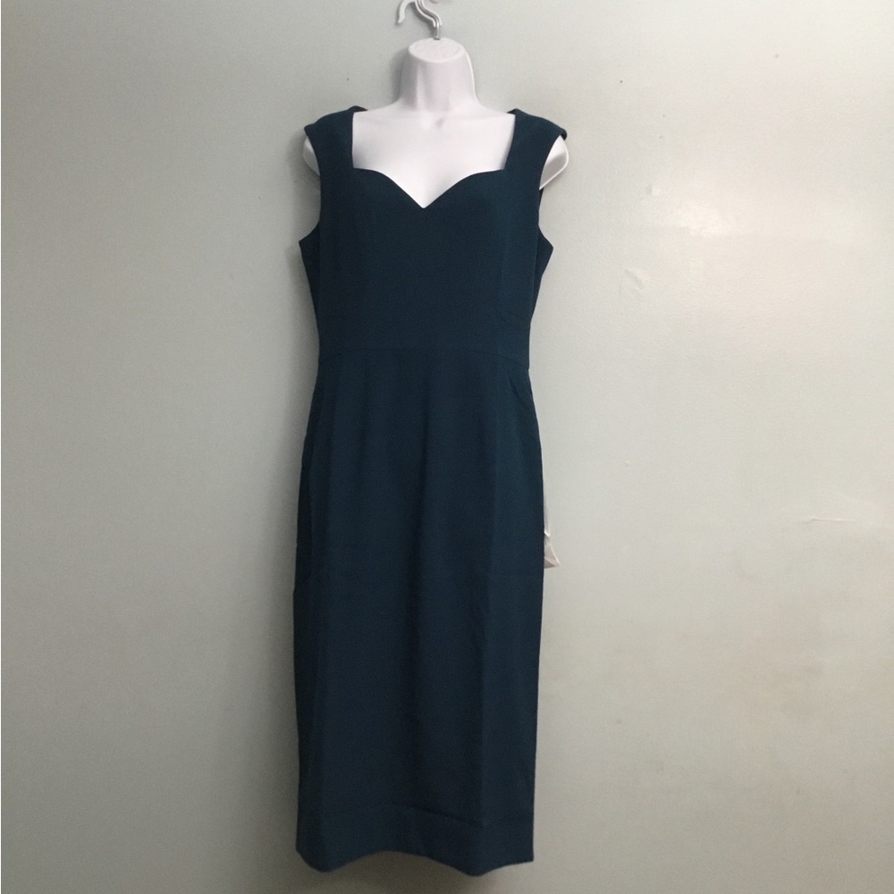 Dress the Population Blue Sheath Midi Dress Sweetheart Neckline - Picture 5 of 14